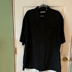 Elegant Black Men's Casual Button Down Shirt